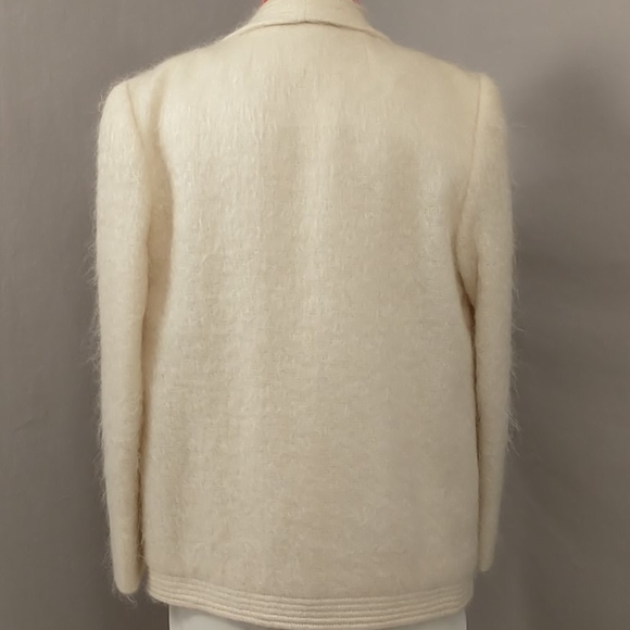 Vintage 80s / 90s Cream Mohair Blazer Jacket Deadstock Tailored Ivory Designer - Picture 4 of 12